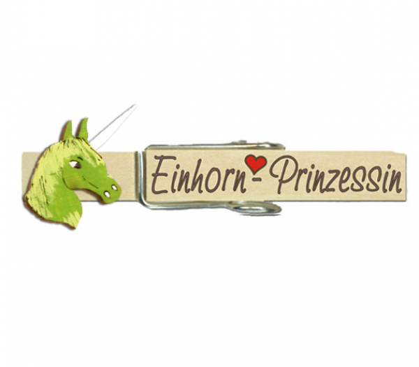 Glupperl mit einem handbemalten grünen Einhorn