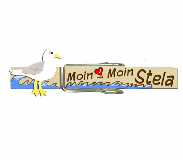 Wiesnglupperl mit einer handbemalten Sturmmöve