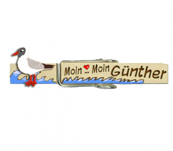 Wiesnglupperl mit Namen und einer handbemalten Lachmöve