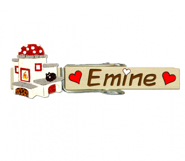 Glupperl mit wunderschön rot bemalten Kachelofen