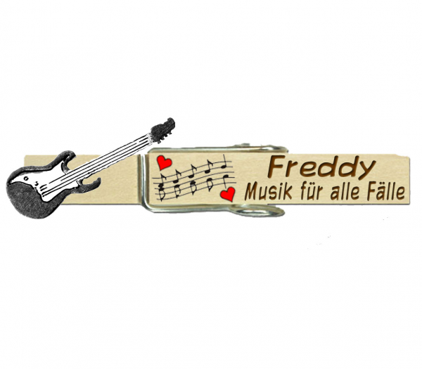 Oktoberfest Wäscheglupperl mit einer schwarz/weißen Gitarre