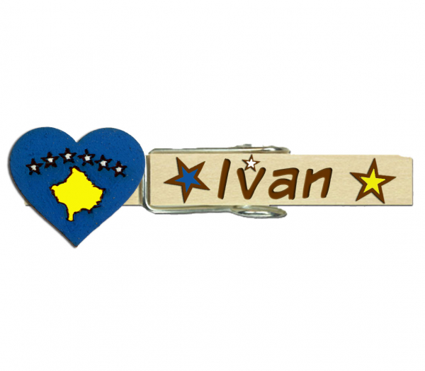 Glupperl mit dem handbemalten Herzen des Kosovos