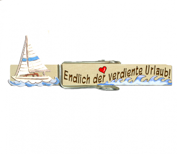 Glubbal mit einer handbemalten Segeljacht