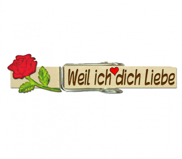 Glupperl mit einer handbemalten roten Rose