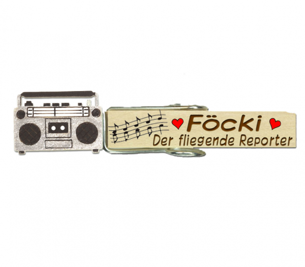 Wiesnglupperl mit einem handbemalten Radiorecorder