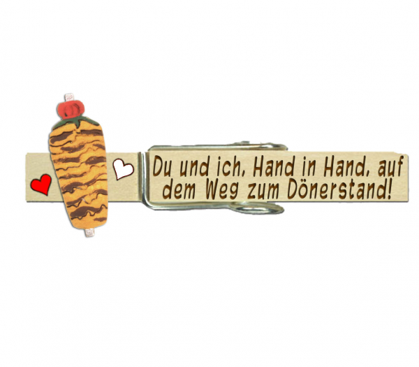 Glupperl mit einem coolen Dönerspieß