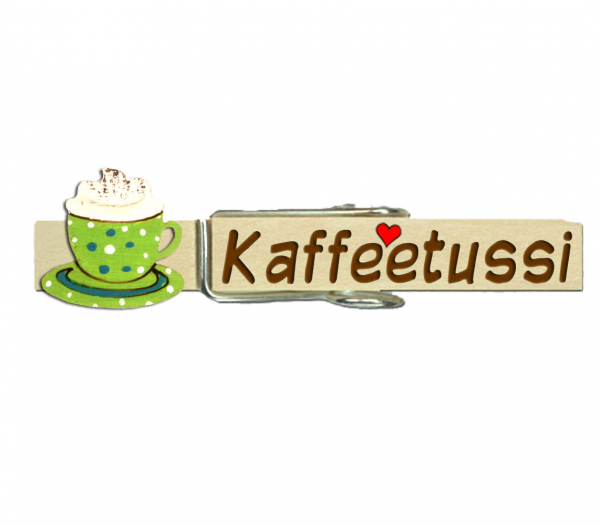 Glupperl mit einer handbemalten Cappuccinotasse grün-weiß