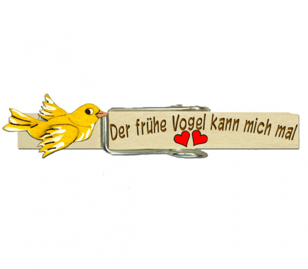 Glupperl mit einem fliegenden Kanarienvogel