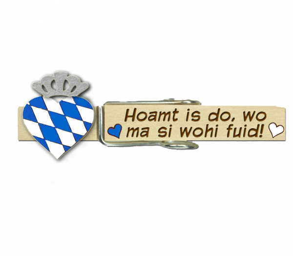 Bayernherzglupperl mit einer silberfarbenen Krone