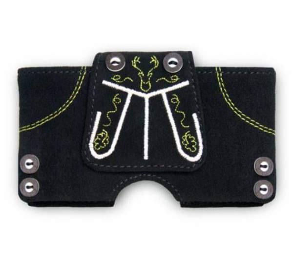 Lederhosen Handytasche schwarz Gr. M Typ "Rosenheim"