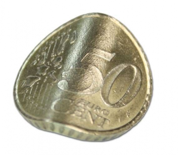 verbogenes 50 Cent Stück