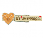 Oktoberfest Klammer mit Namen und einem Hirschherz