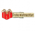 Glupperl mit einem Geschenk-Päckchen in rot