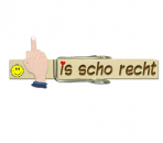 Wiesnglupperl mit Namen und einem handbemalten Stinkefinger