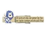 Glupperl mit einem weiß-blauen Löwen