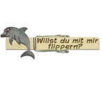 Holzwäscheklammer mit einem bemalten Delphin