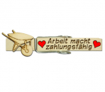 Glupperl mit Namen und einem naturbelassen Schubkarren