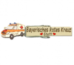 Glupperl mit Namen und einem handbemalten Krankenwagen