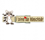 Glupperl mit einem süß bemalten Waschbären