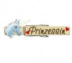 Glupperl mit einem handbemalten hellblauen Einhorn