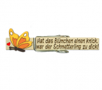 Glupperl mit einem handbemaltem gelben Schmetterling seitlich