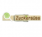 Glupperl mit einen grün-weißen Lutscher