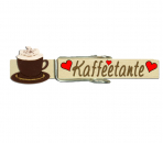 Glupperl und einer dunkelbraun bemalten Cappuccinotasse